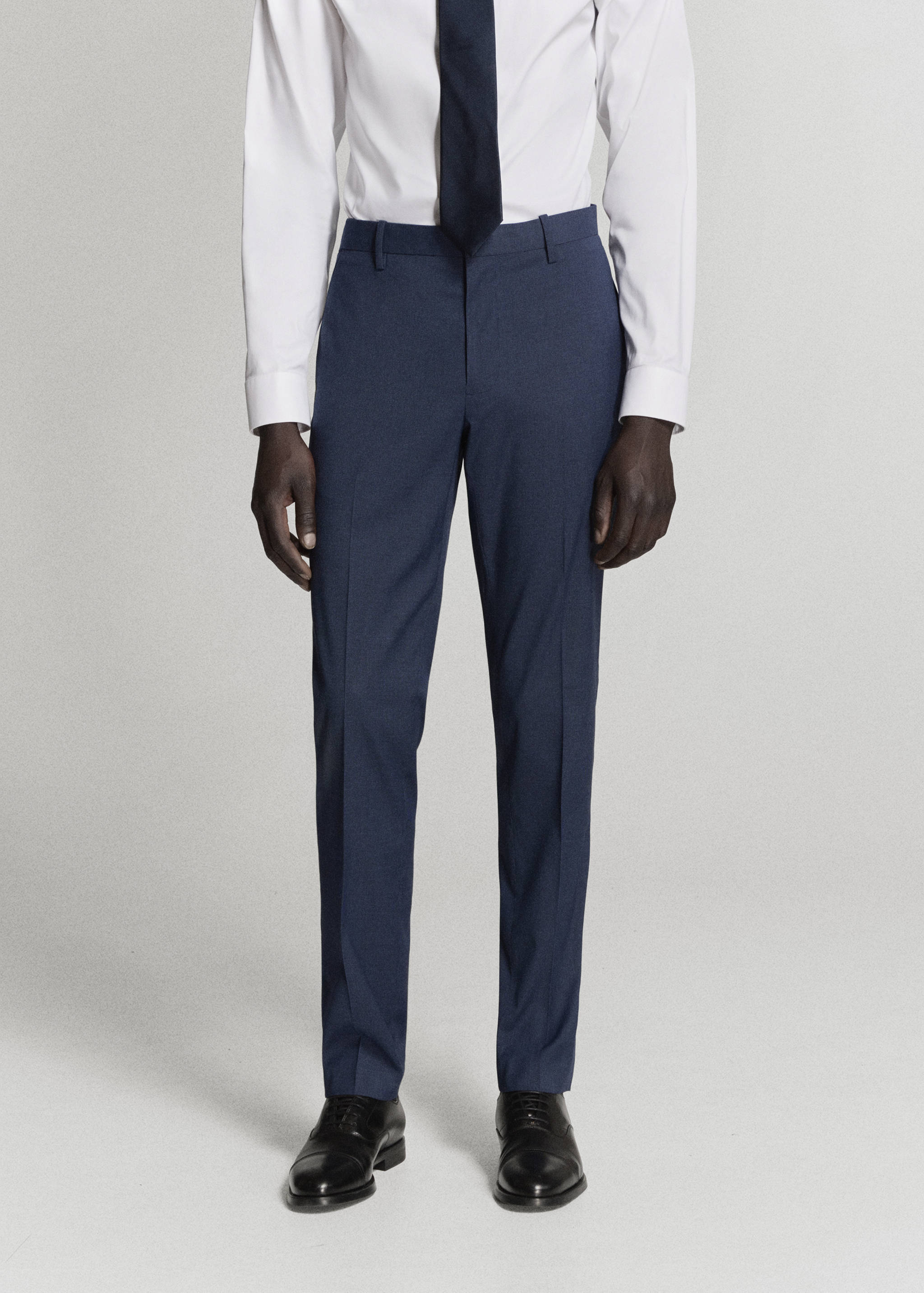 Stretch fabric super slim-fit suit trousers - Medium plane