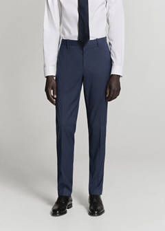 Stretch fabric super slim-fit suit trousers — Ink Blue 1