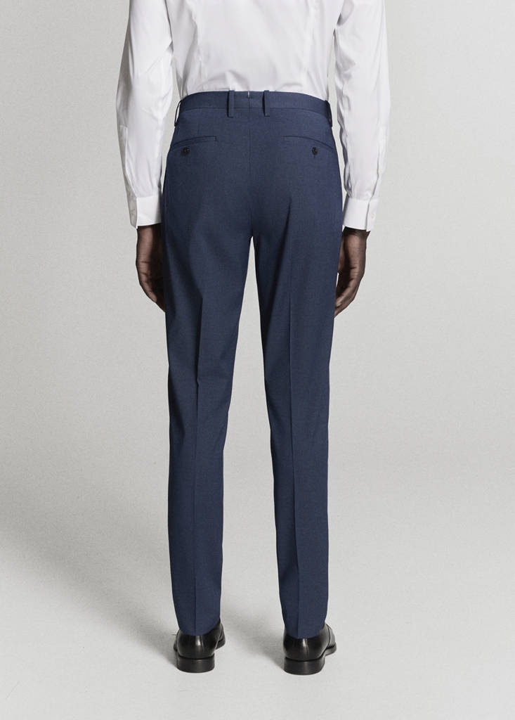 Stretch fabric super slim-fit suit trousers — Ink Blue