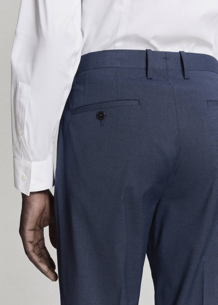 Stretch fabric super slim-fit suit trousers — Ink Blue