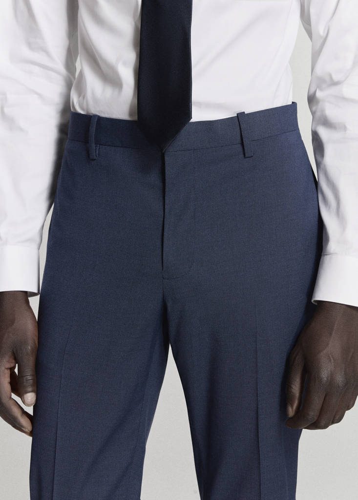Stretch fabric super slim-fit suit trousers — Ink Blue