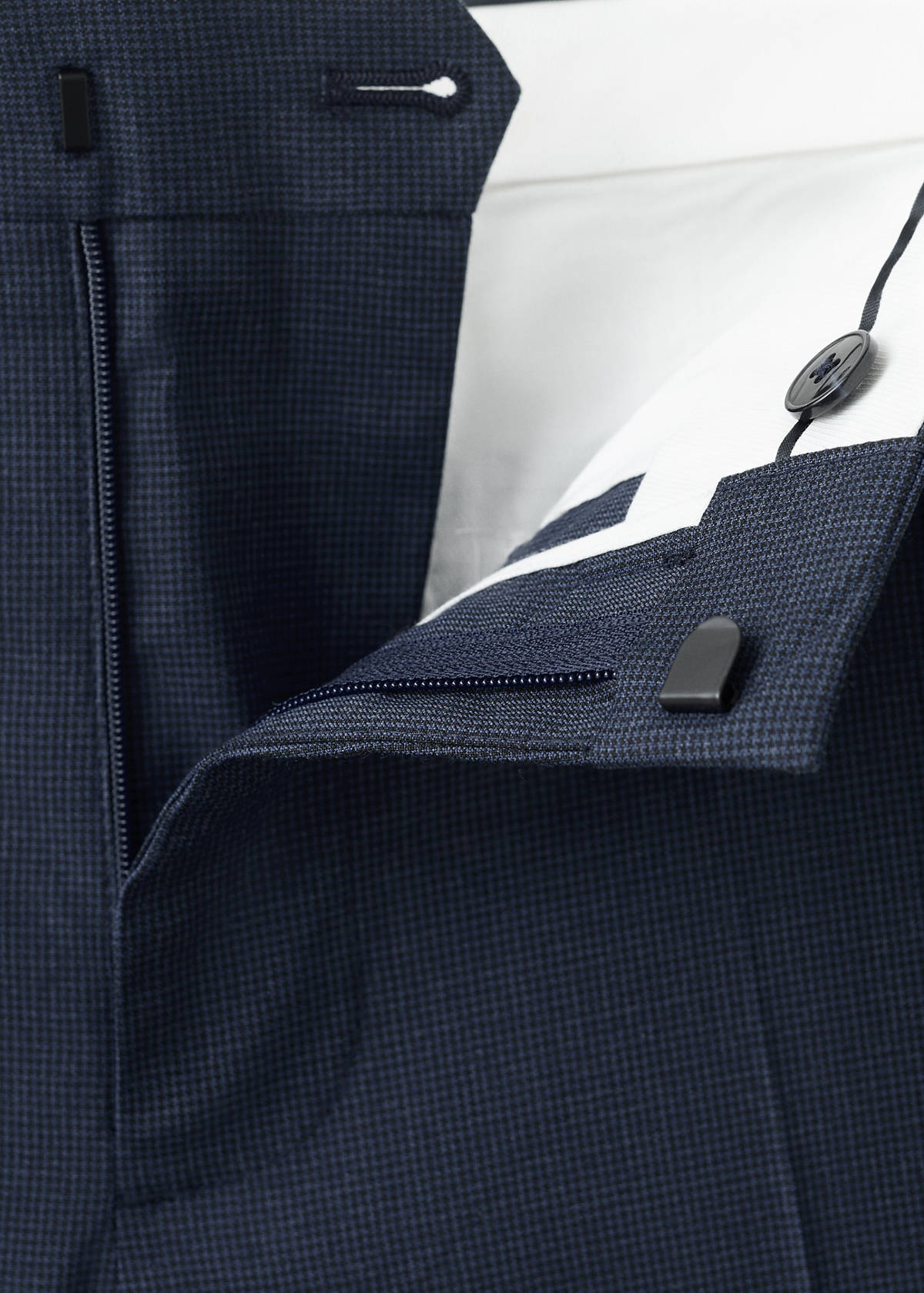 Stretch fabric super slim-fit suit trousers — Ink Blue