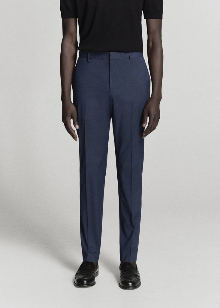 Stretch fabric super slim-fit suit trousers — Ink Blue