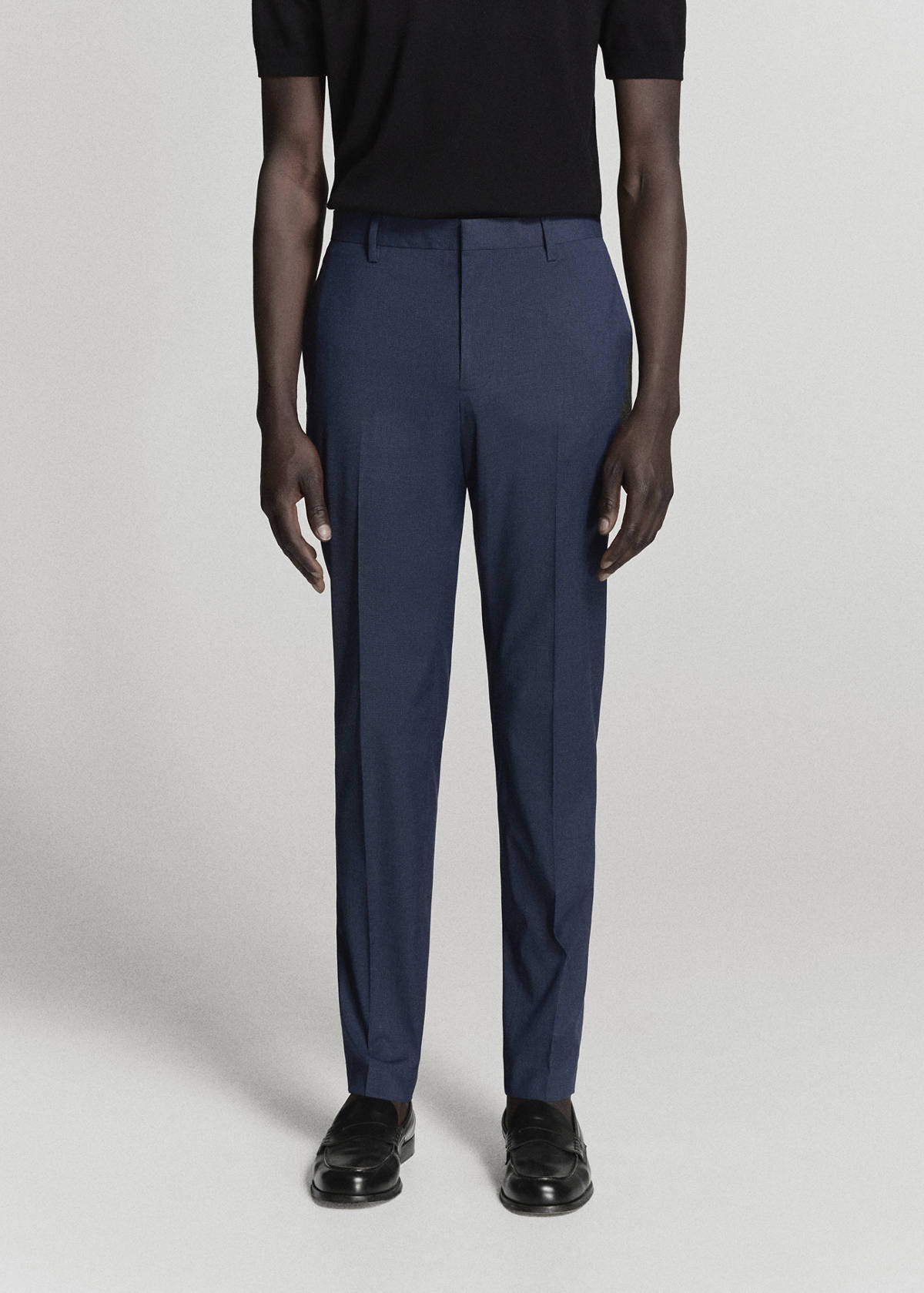 Stretch fabric super slim-fit suit trousers — Ink Blue
