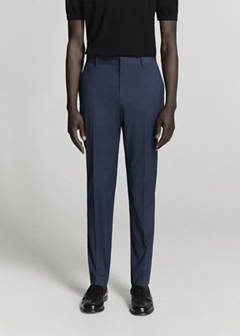 Stretch fabric super slim-fit suit trousers — Ink Blue 10