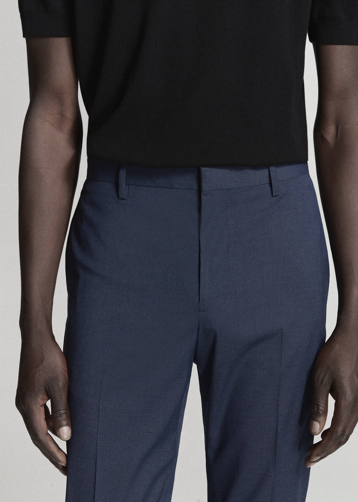 Stretch fabric super slim-fit suit trousers — Ink Blue