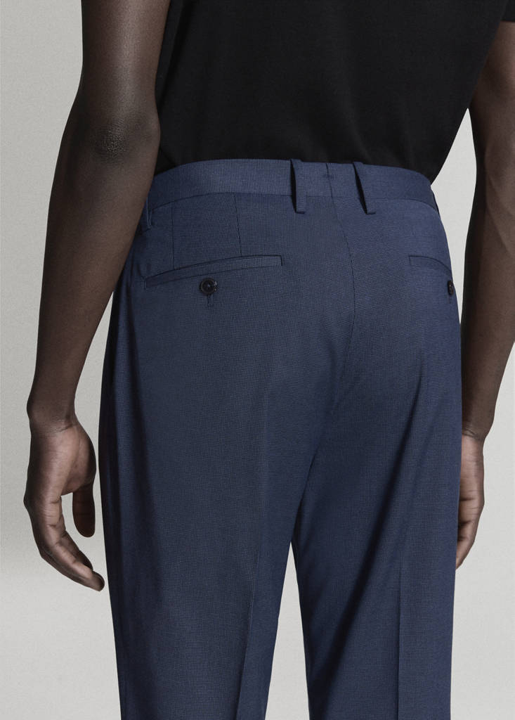 Stretch fabric super slim-fit suit trousers — Ink Blue