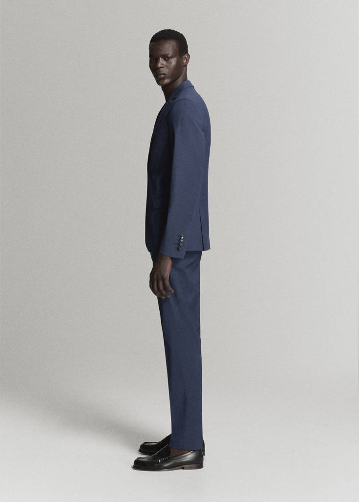 Stretch fabric super slim-fit suit trousers — Ink Blue