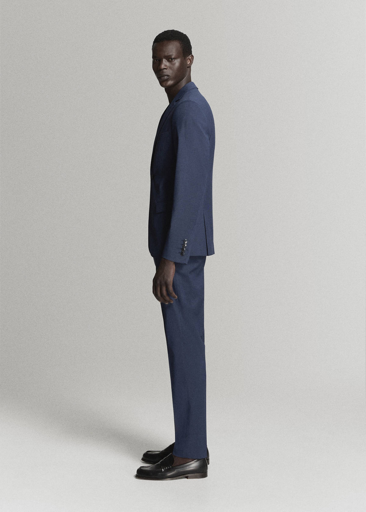 Stretch fabric super slim-fit suit trousers — Ink Blue
