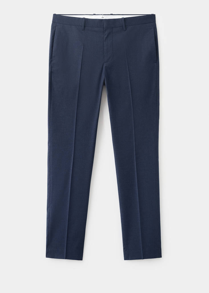 Stretch fabric super slim-fit suit trousers — Ink Blue