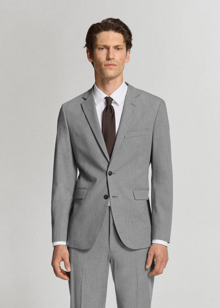Super slim-fit suit jacket in stretch fabric — Grey