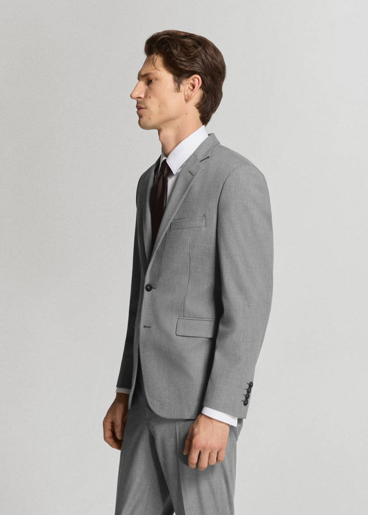 Super slim-fit suit jacket in stretch fabric — Grey