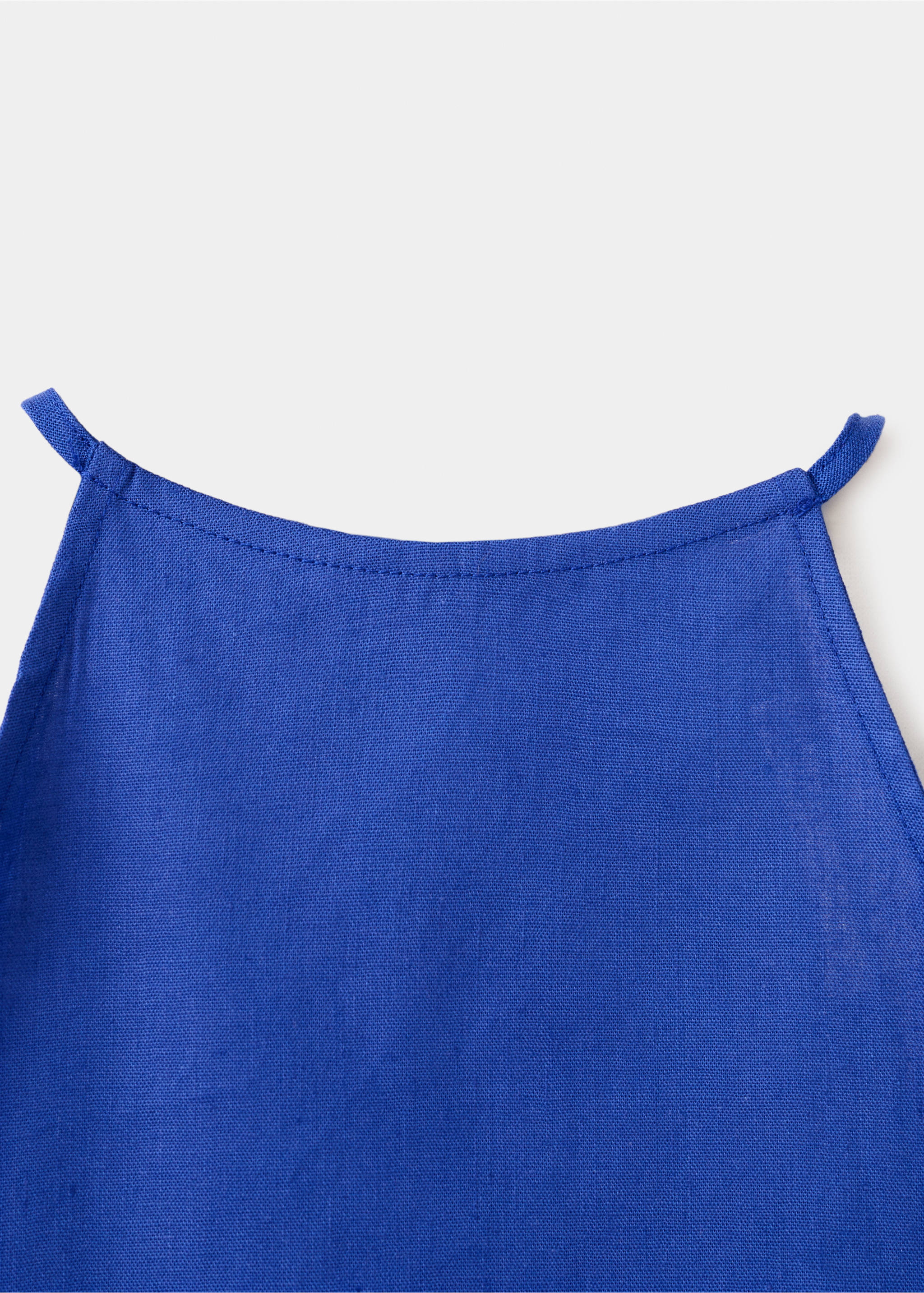 Linen cotton halter top - Details of the article 8, Blue. Ref: 37081415-00.