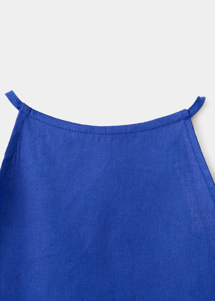 Linen cotton halter top — Blue
