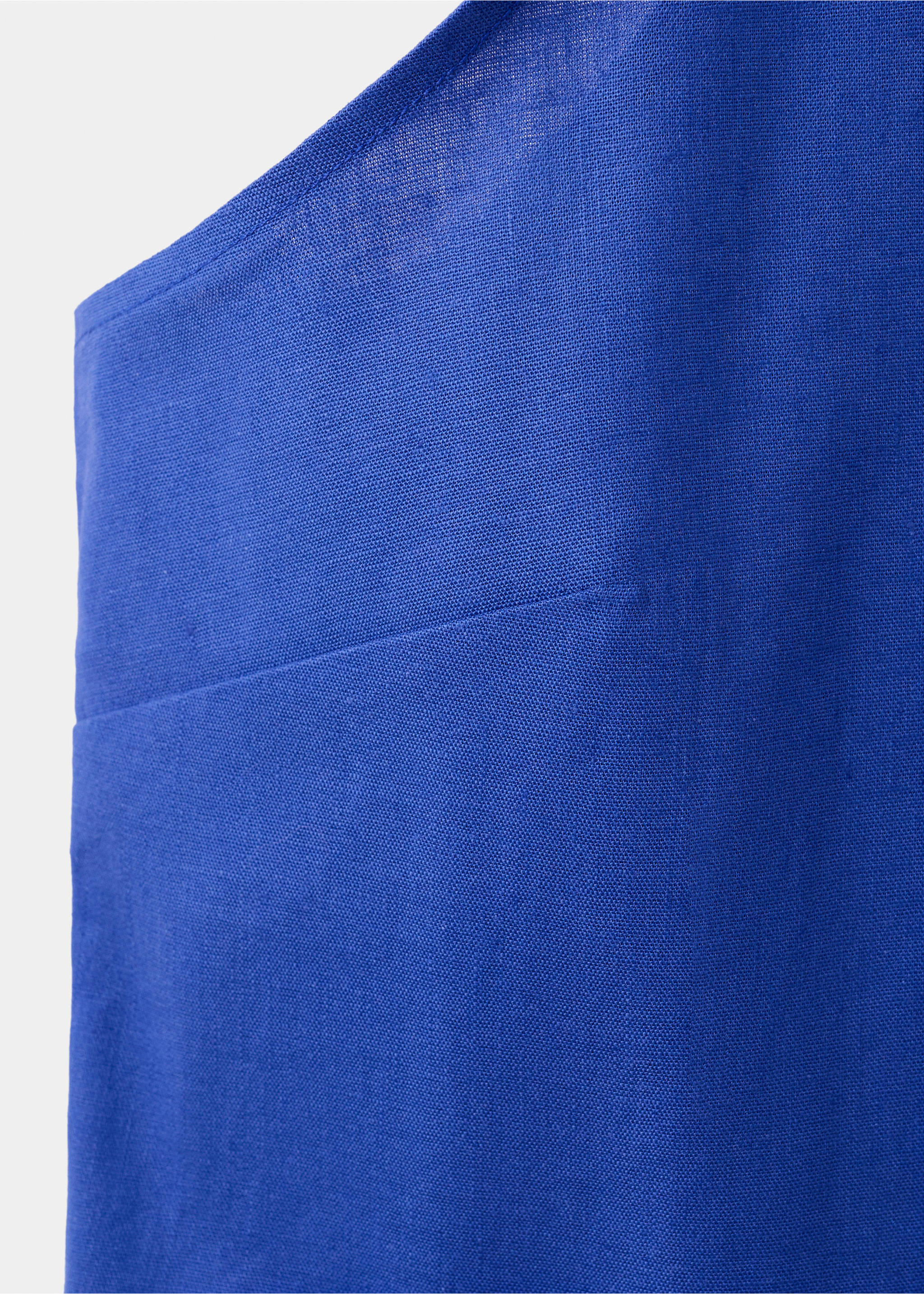 Linen cotton halter top - Details of the article 0, Blue. Ref: 37081415-00.