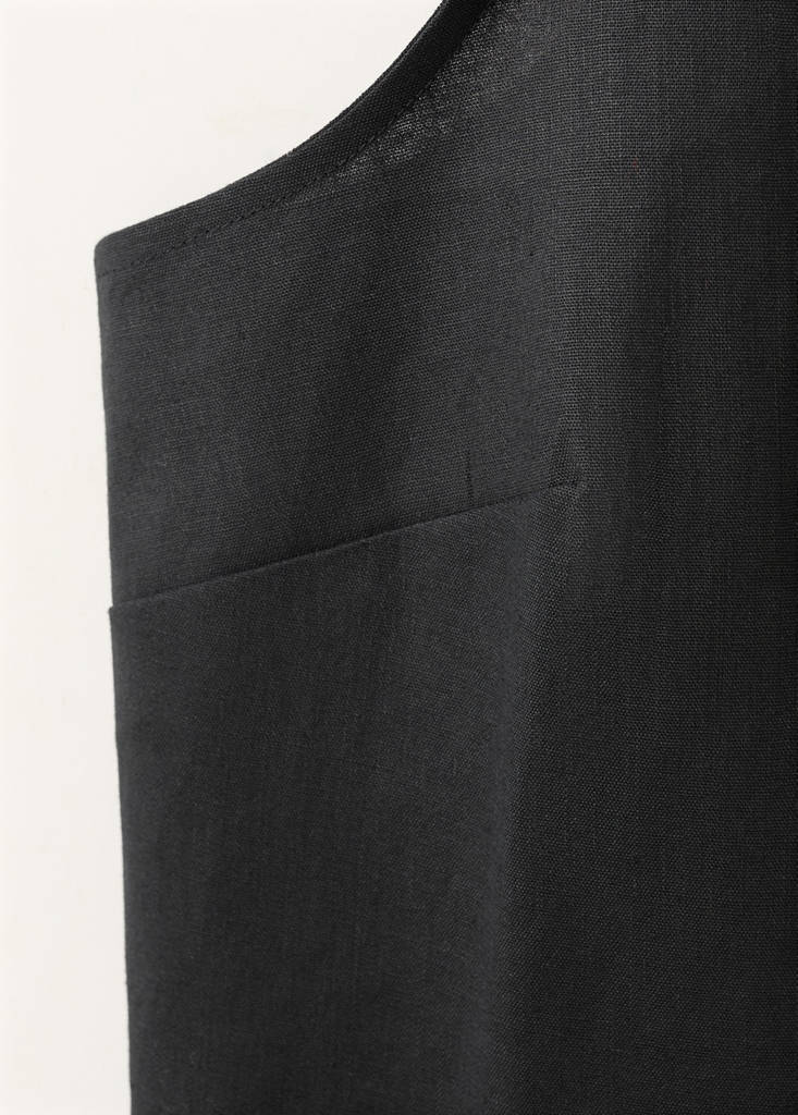 Linen cotton halter top — Black