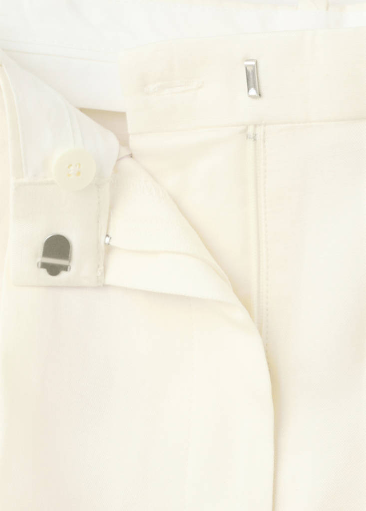 Straight linen Bermuda shorts — Off White