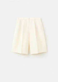 Straight linen Bermuda shorts — Off White 5