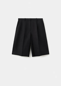 Straight linen Bermuda shorts — Black 6