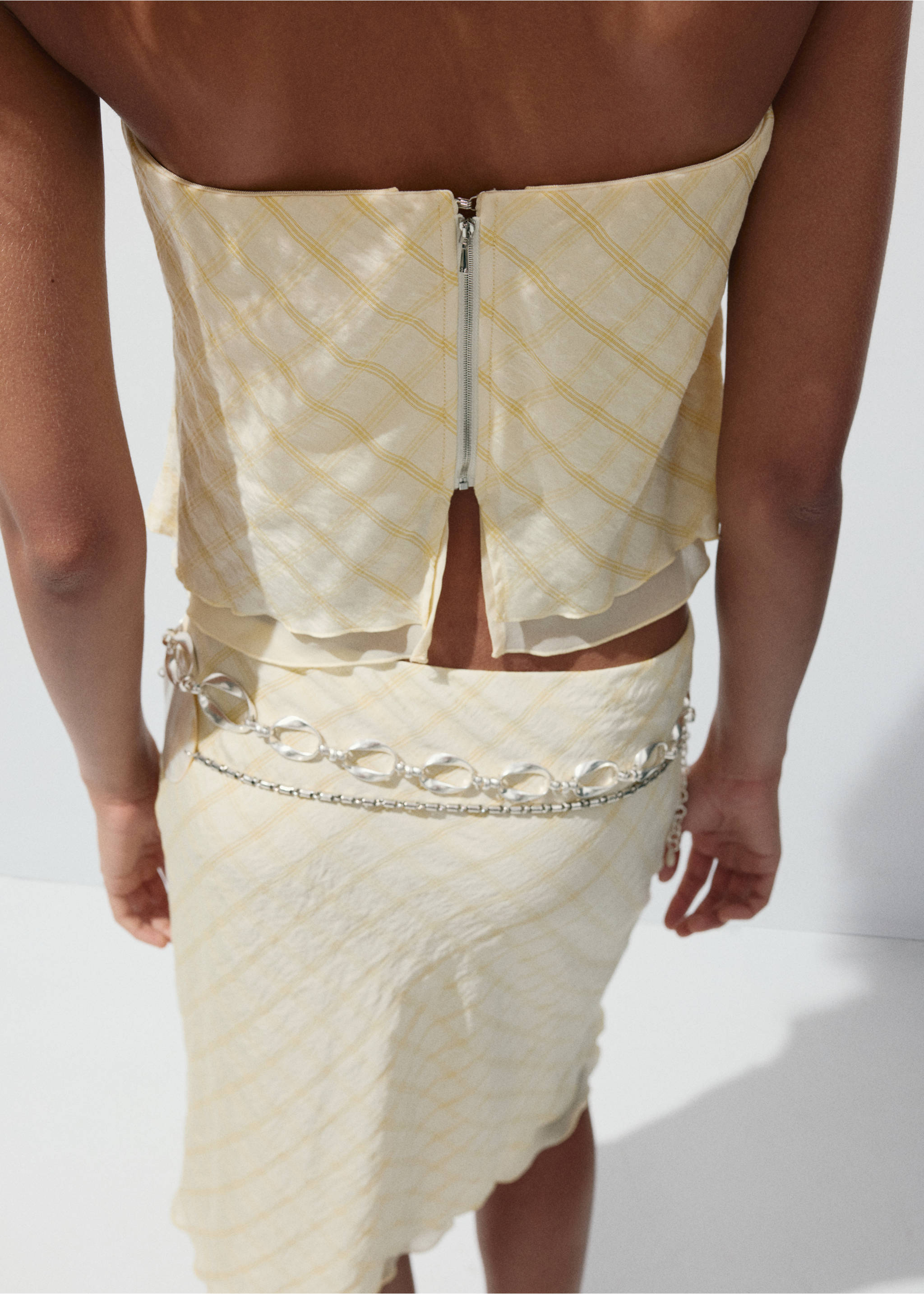 Bandeau checked top - Reverse of the article, Yellow. Ref: 37081417-00.