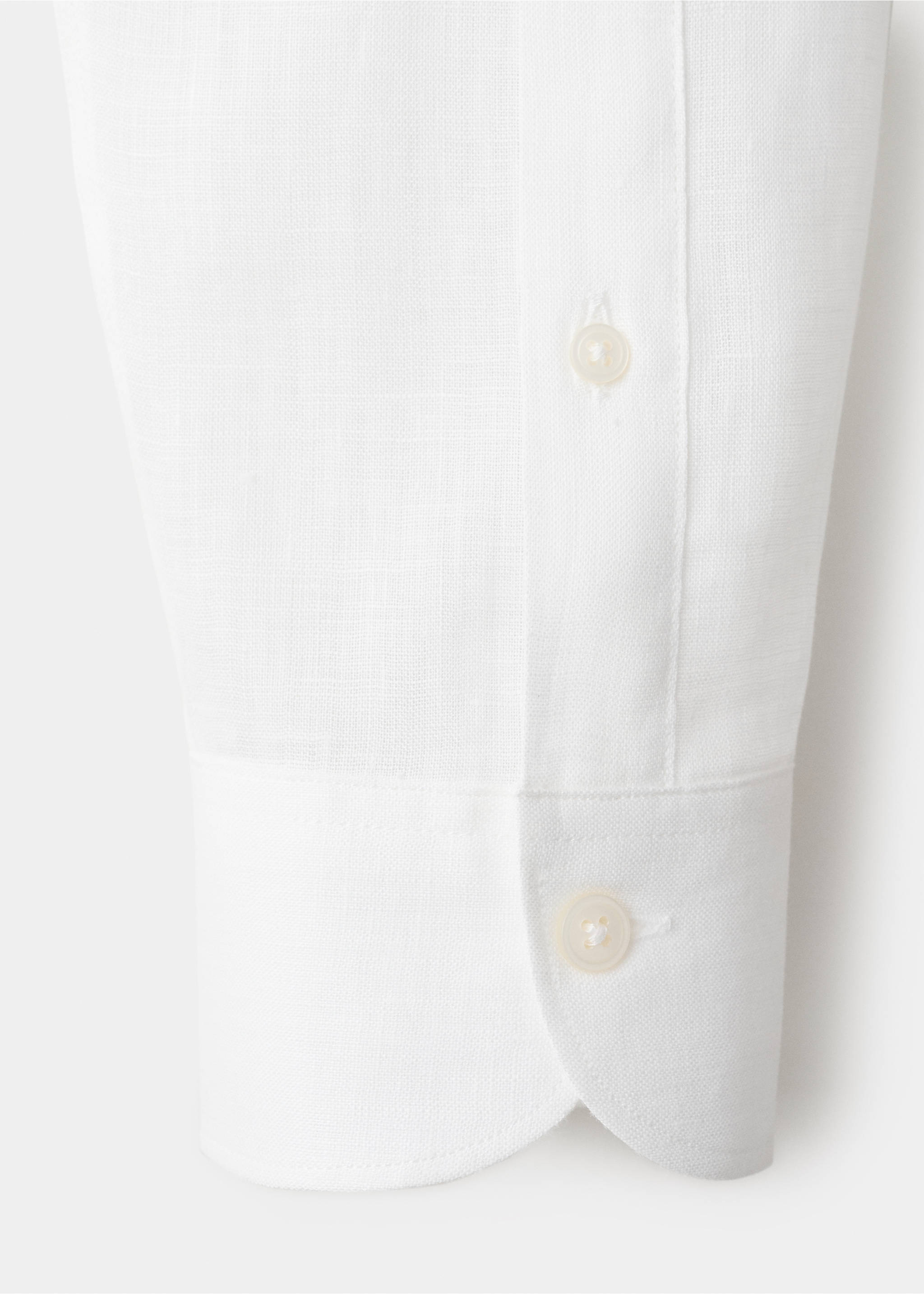 Camisa de 100% linho slim fit - Pormenor do artigo 0, Branco. Ref: 37081422-00.
