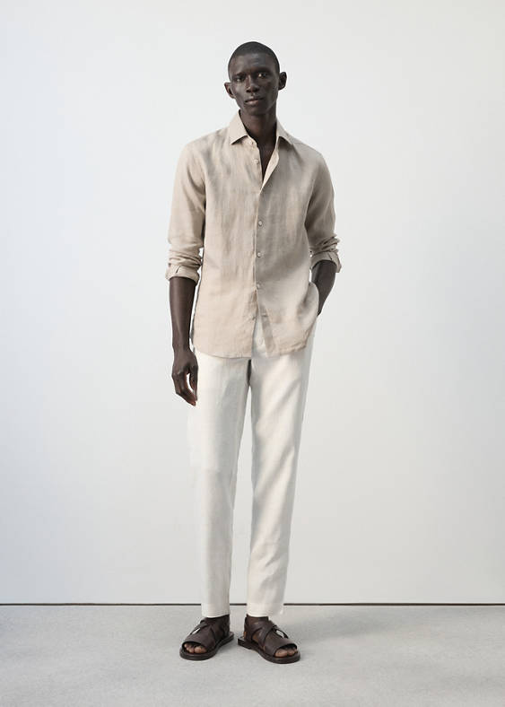 Koszula slim fit z 100% lnu