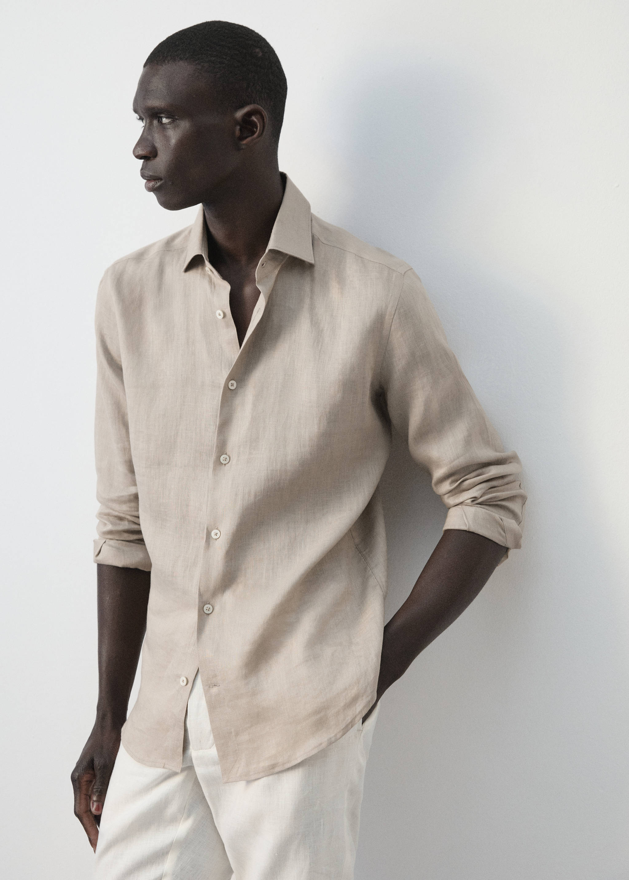 Slim Fit-Hemd aus 100 % Leinen - Detail des Artikels 1