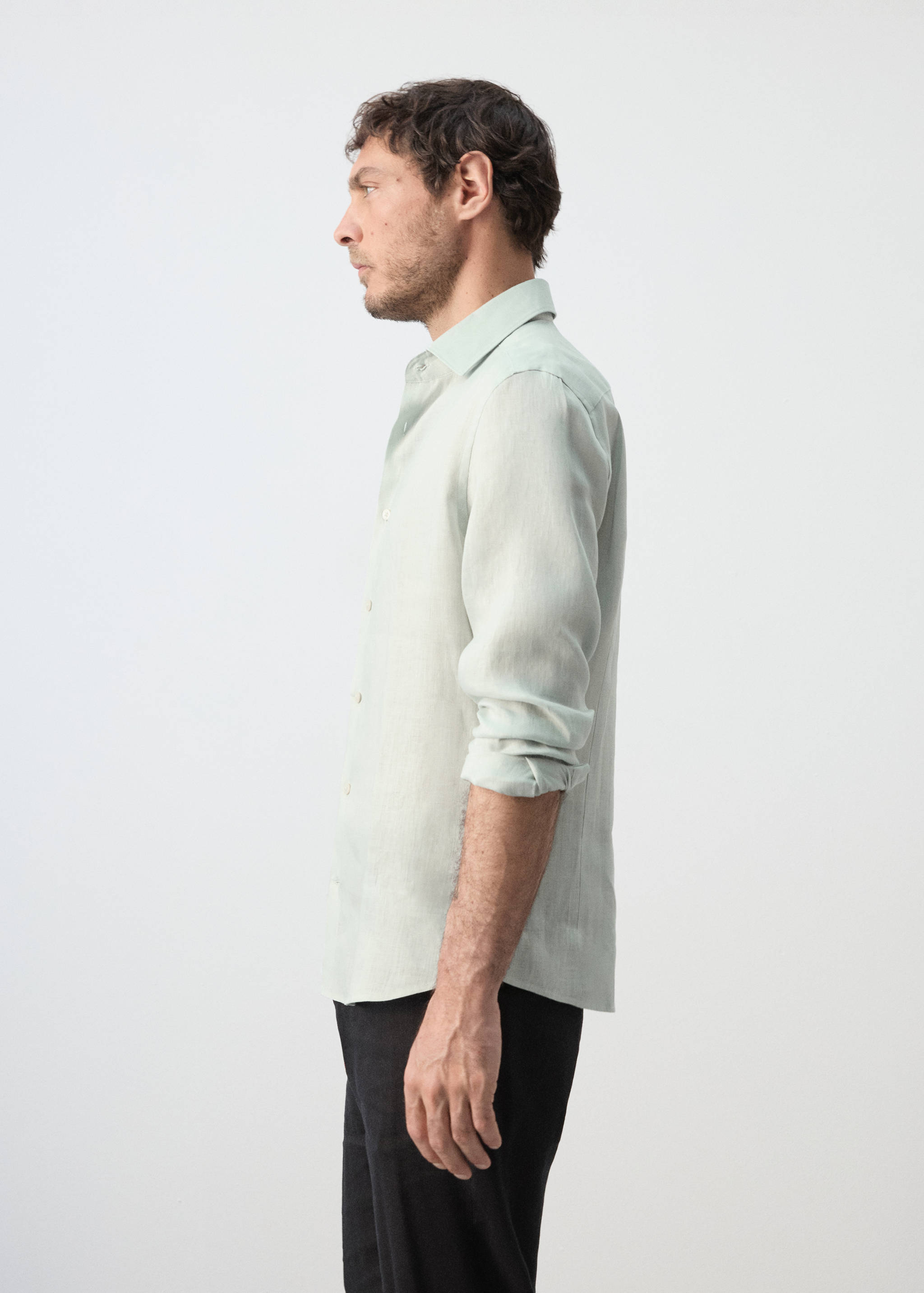 Slim Fit-Hemd aus 100 % Leinen - Detail des Artikels 2