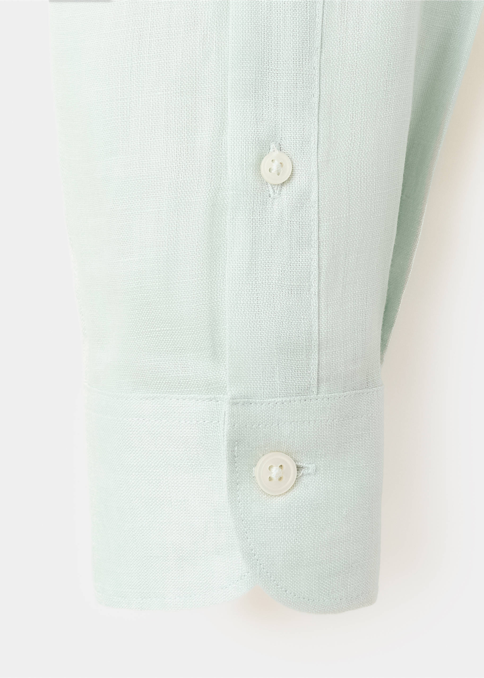 Camisa slim fit 100% lino - Detalle del artículo 0, Verde agua. Ref: 37081422-00.