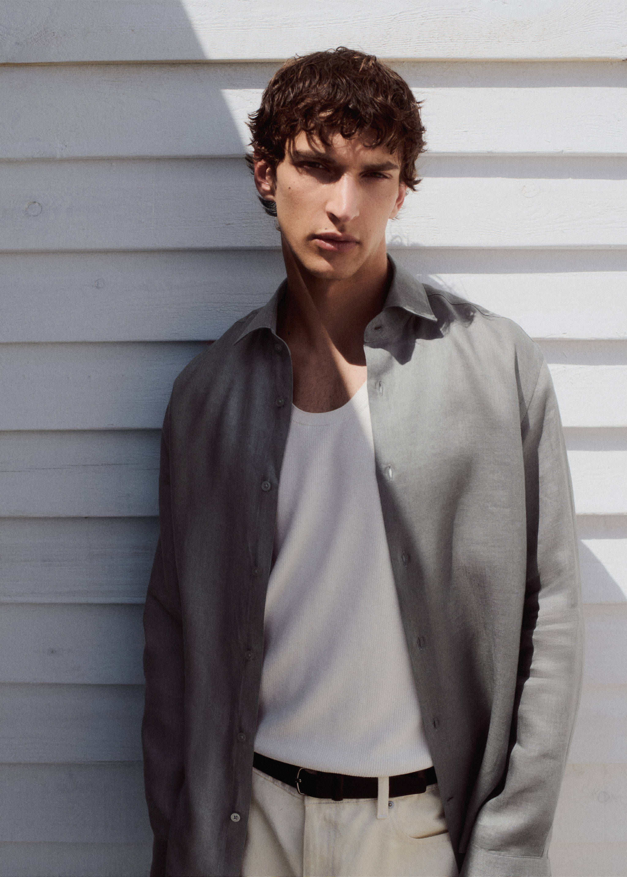 Slim Fit-Hemd aus 100 % Leinen - Detail des Artikels 8