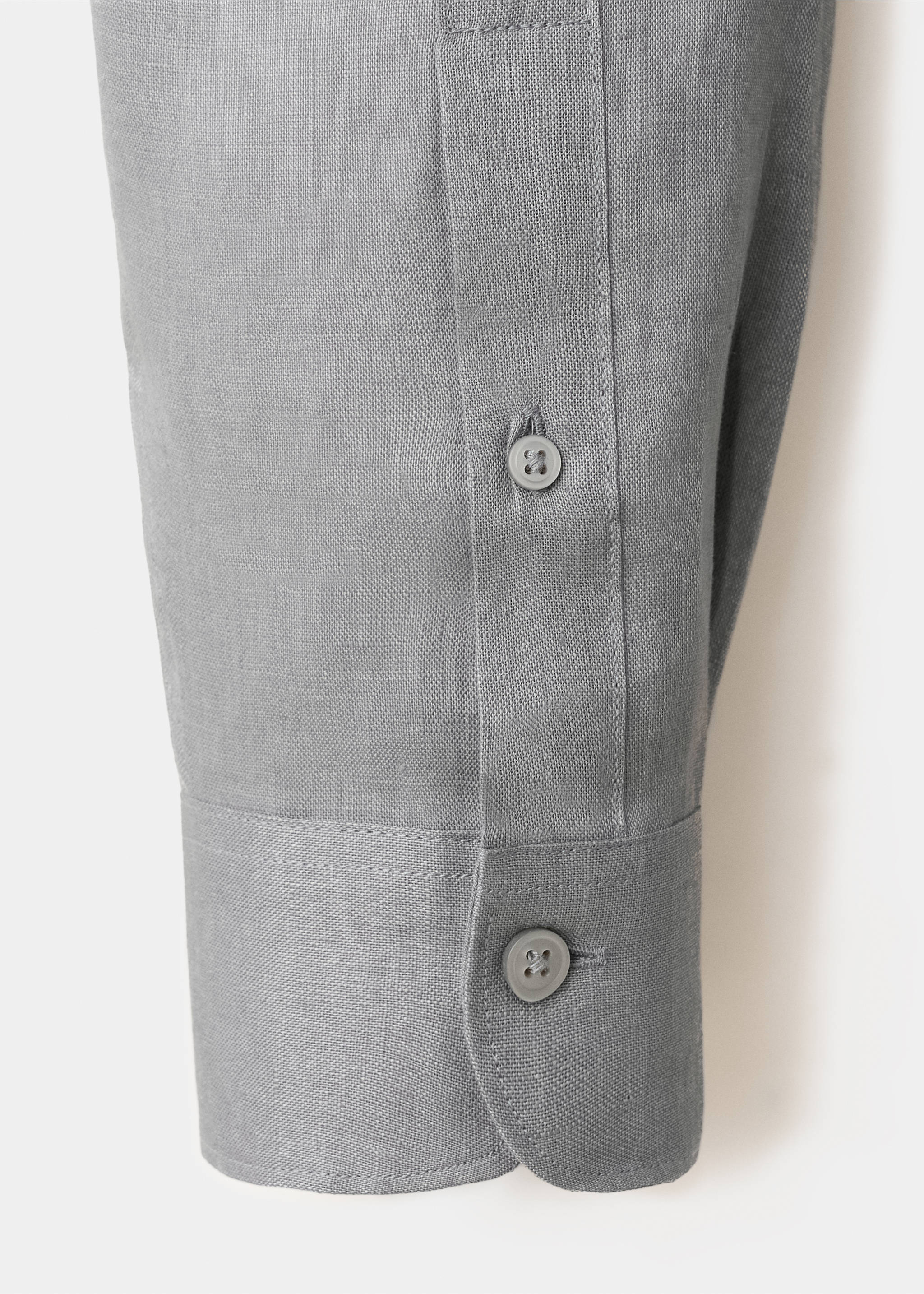 Camisa slim fit 100% lino - Detalle del artículo 0, Gris antracita. Ref: 37081422-00.