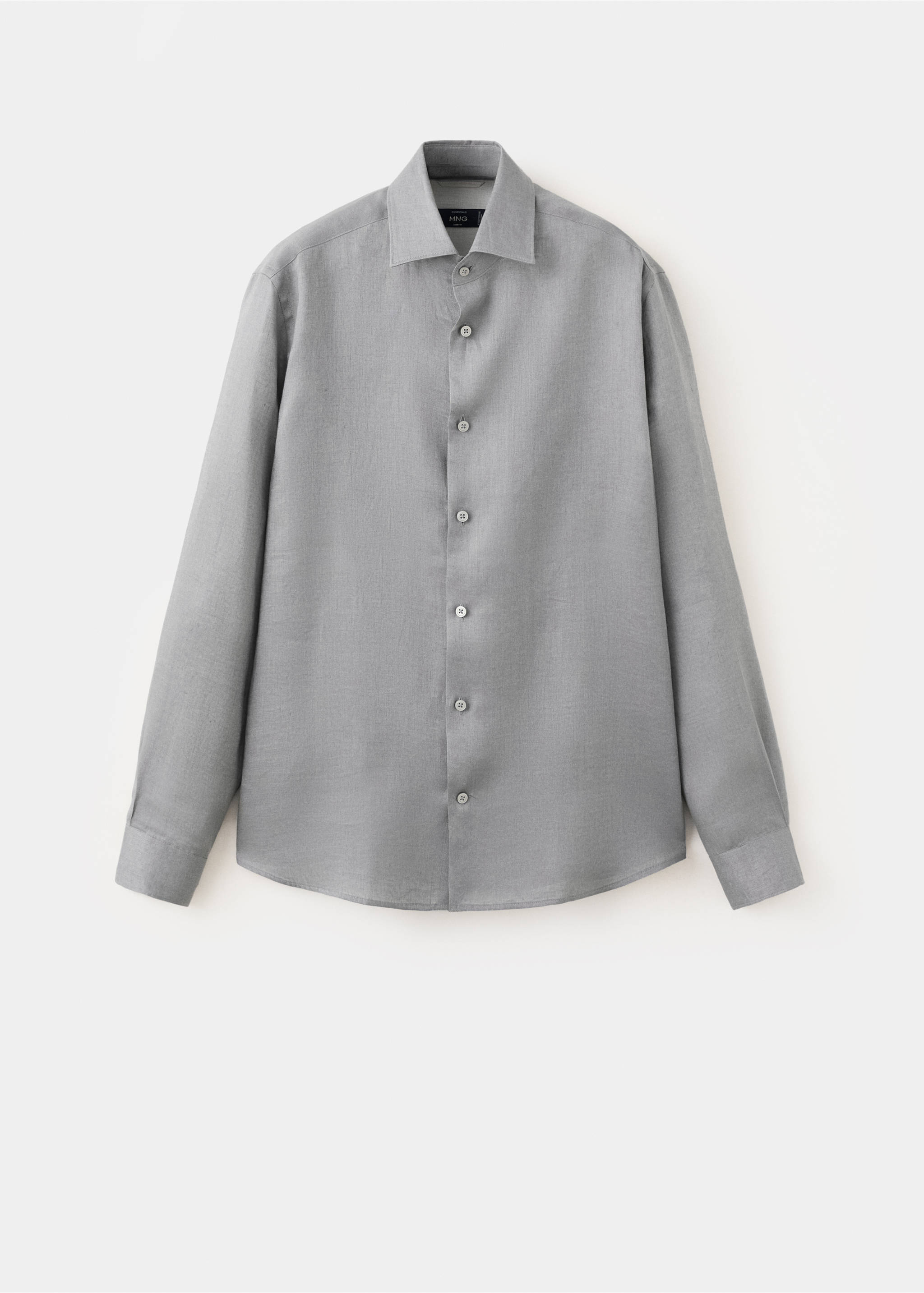 Camisa slim fit 100% lino - Artículo sin modelo, Gris antracita. Ref: 37081422-00.