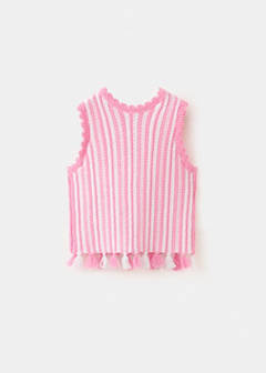 Fringe crochet top — Pink 5