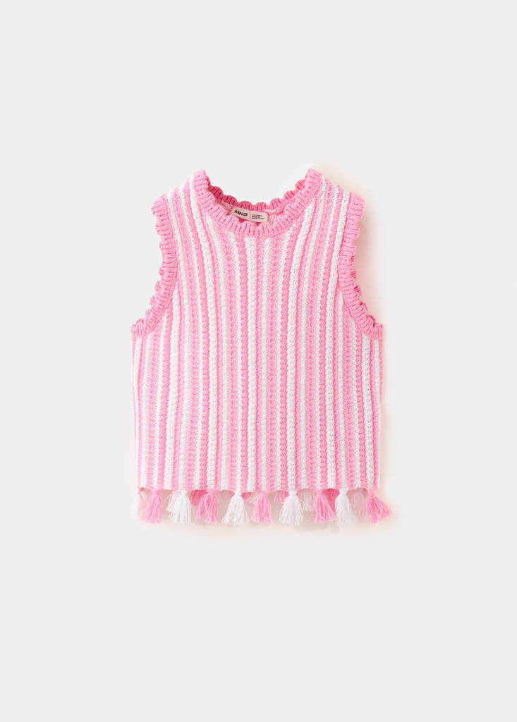 Fringe crochet top — Pink