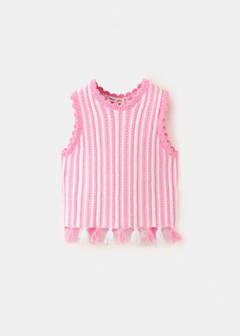 Fringe crochet top — Pink 2