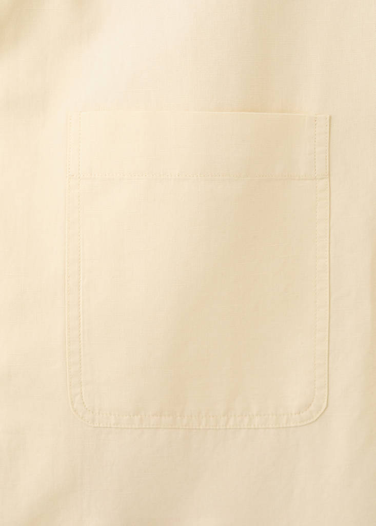 Regular fit cotton-linen blend shirt — Vanilla