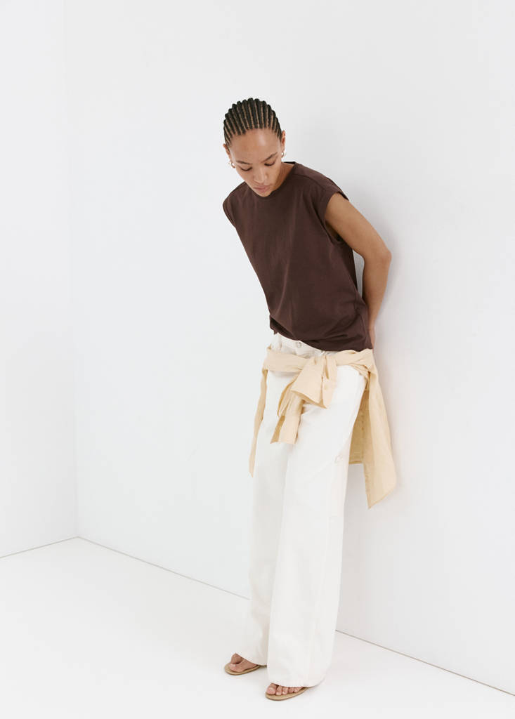 Short-sleeved cotton t-shirt — Brown