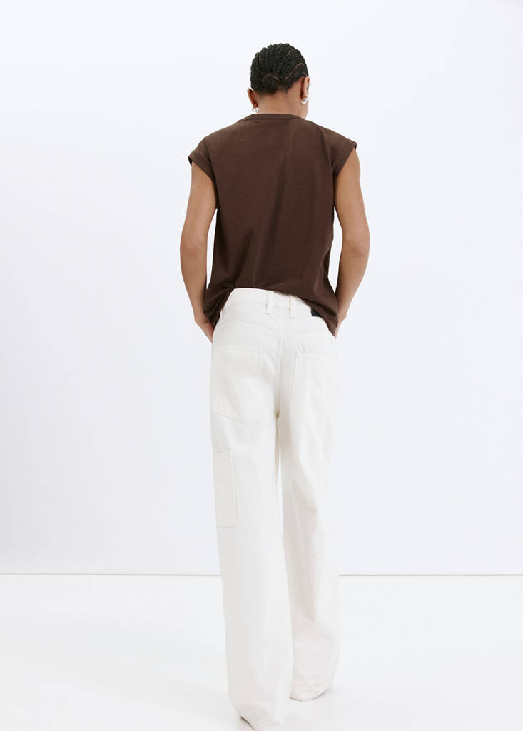 Short-sleeved cotton t-shirt — Brown