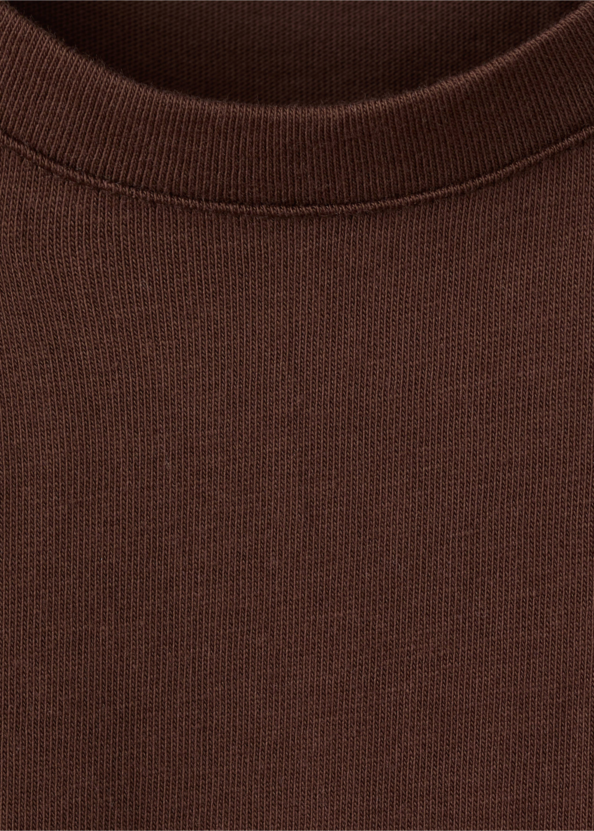 Short-sleeved cotton t-shirt - Details of the article 0, Brown. Ref: 37081425-00.