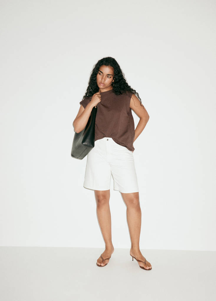 Short-sleeved cotton t-shirt — Brown