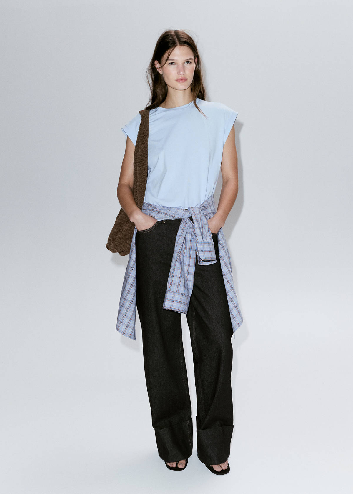 Short-sleeved cotton t-shirt — Sky Blue