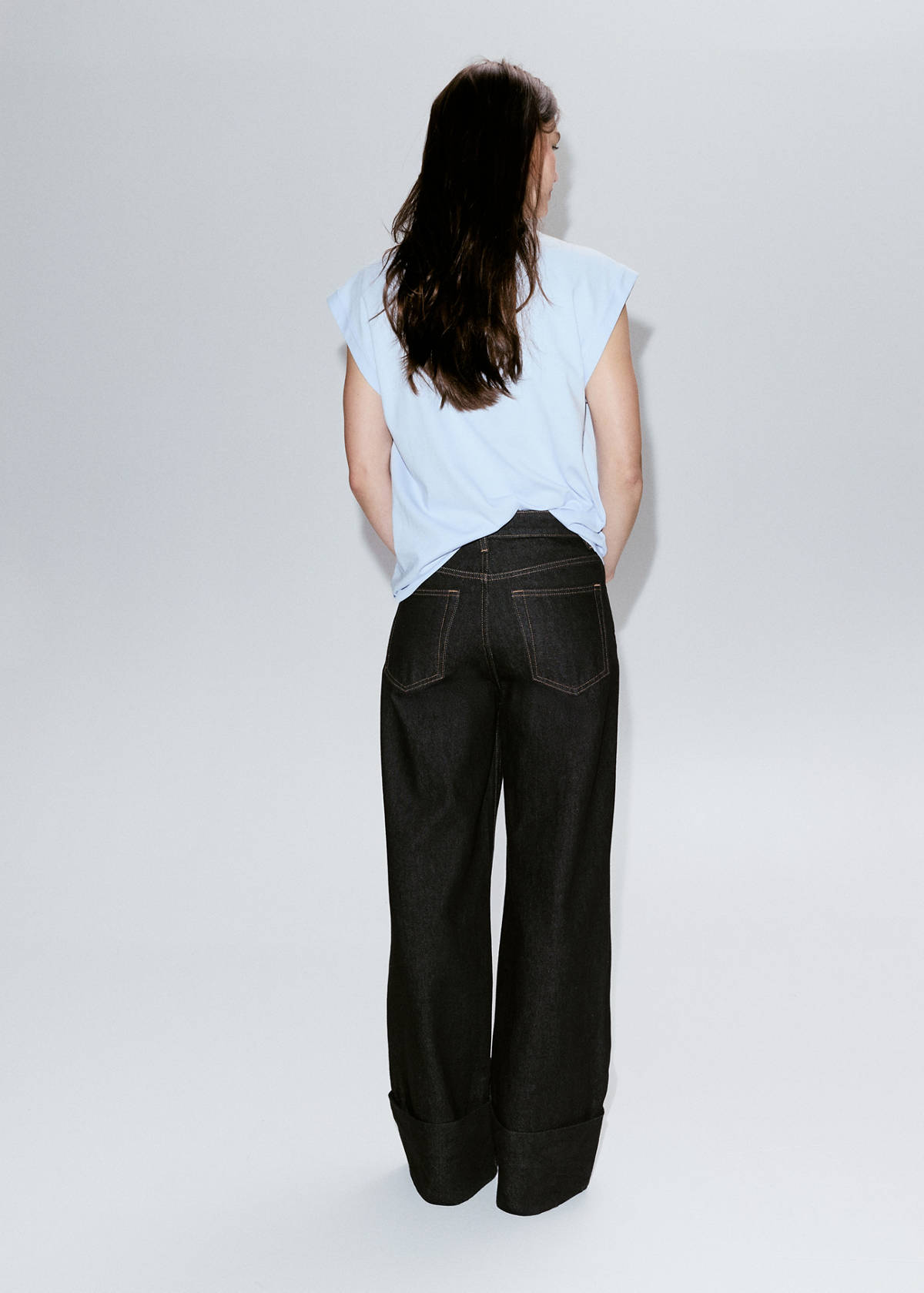 Short-sleeved cotton t-shirt — Sky Blue