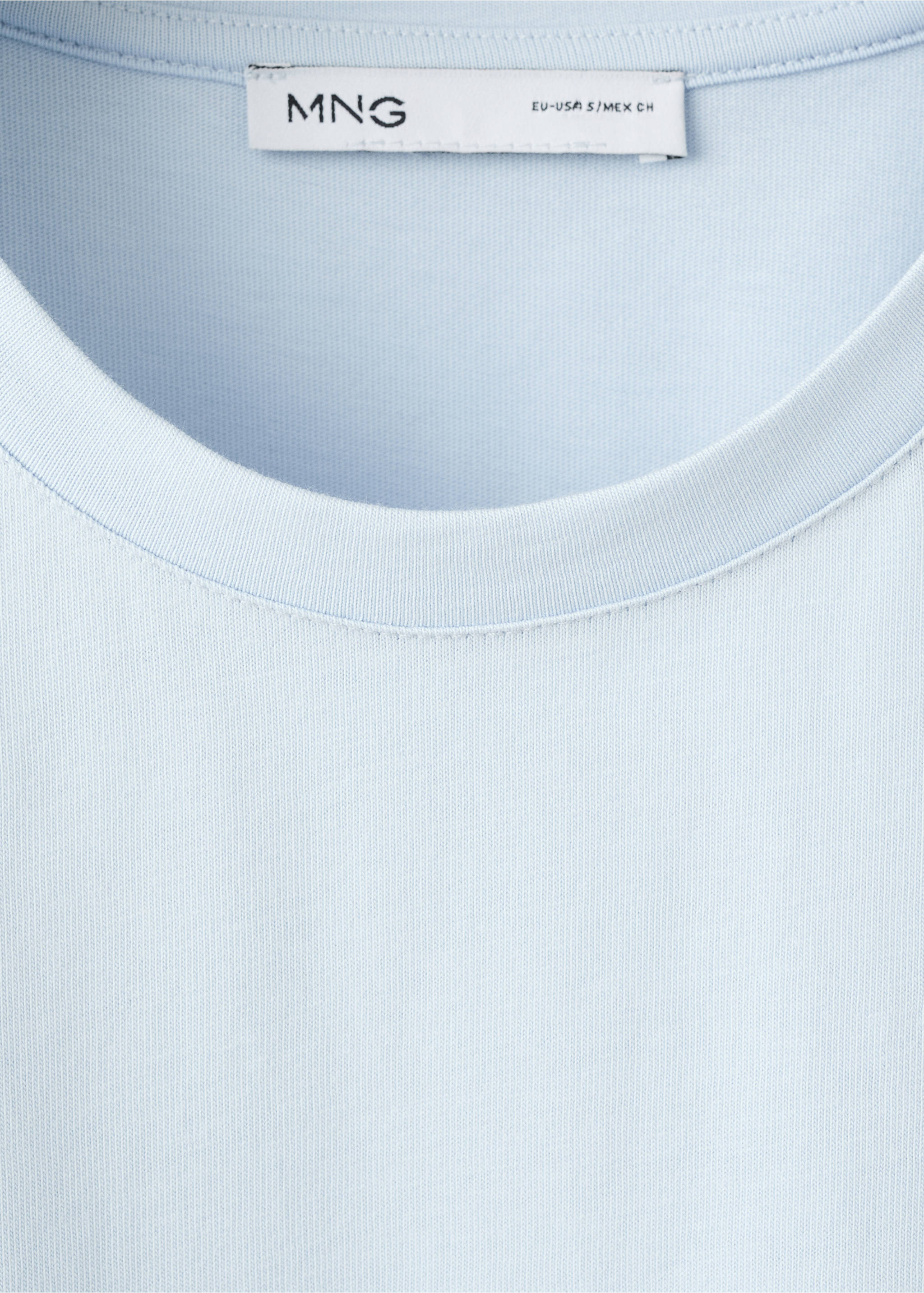 T-shirt coton manches courtes - Détail de l'article 8, Bleu ciel. Ref: 37081425-00.