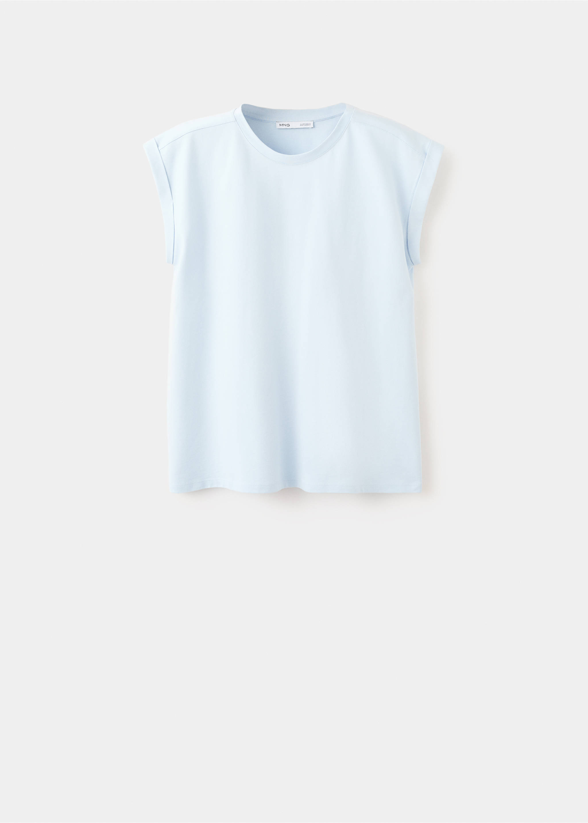 T-shirt coton manches courtes - Article sans modèle, Bleu ciel. Ref: 37081425-00.