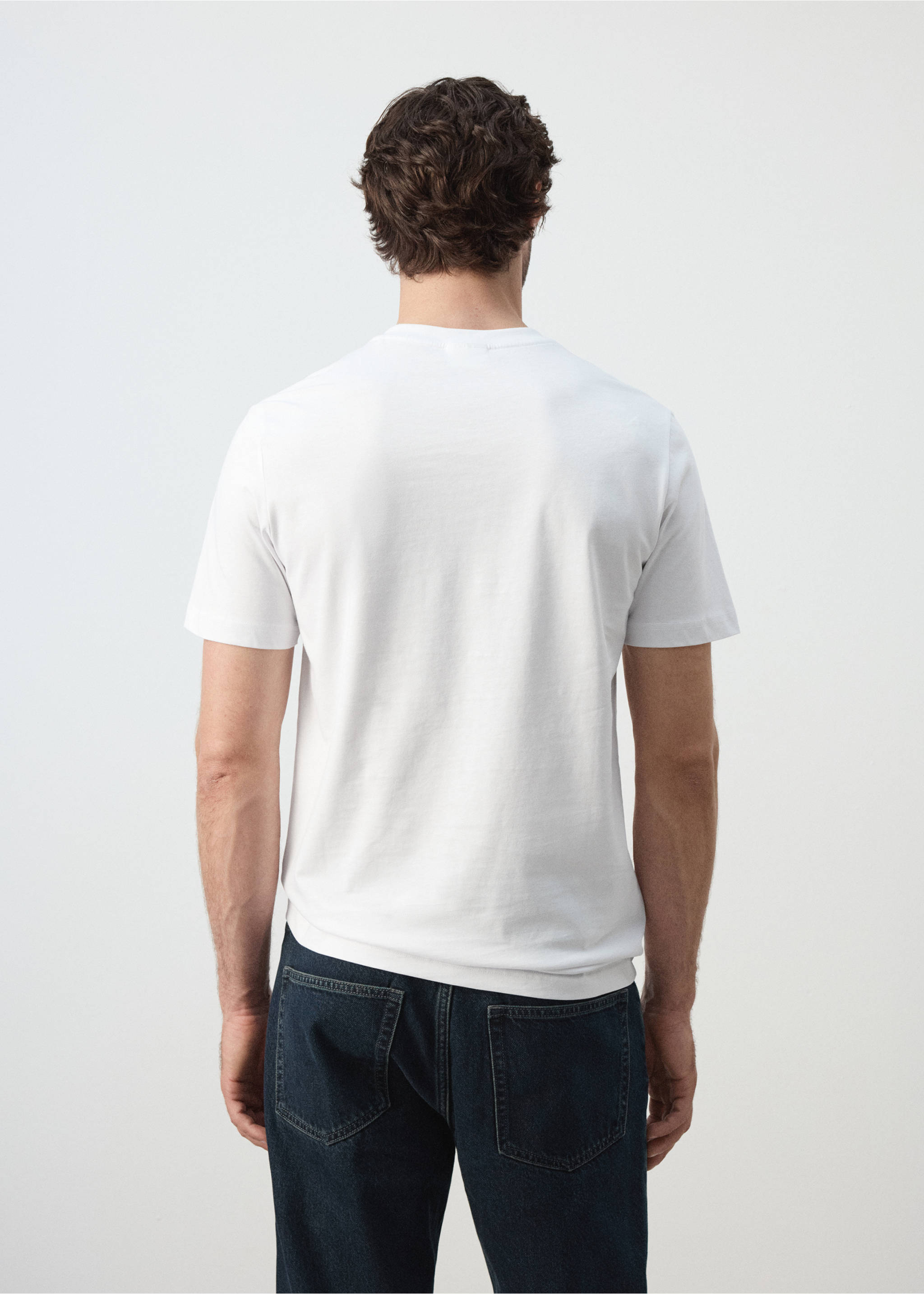 Camiseta slim fit 180gsm - Reverso del artículo, Blanco. Ref: 37081426-00.