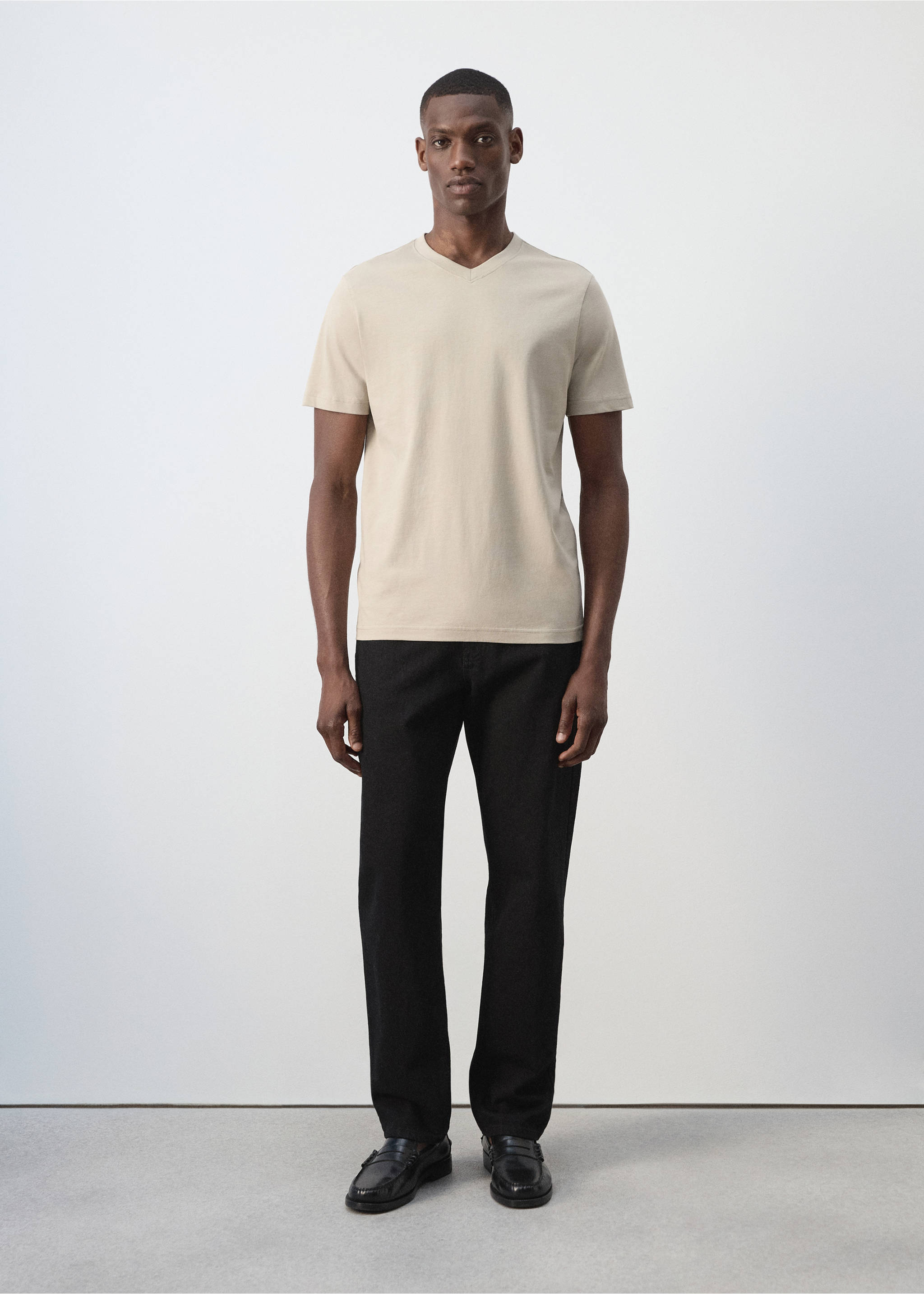 Slim fit T-shirt 180gsm - General plane, Sand. Ref: 37081426-00.