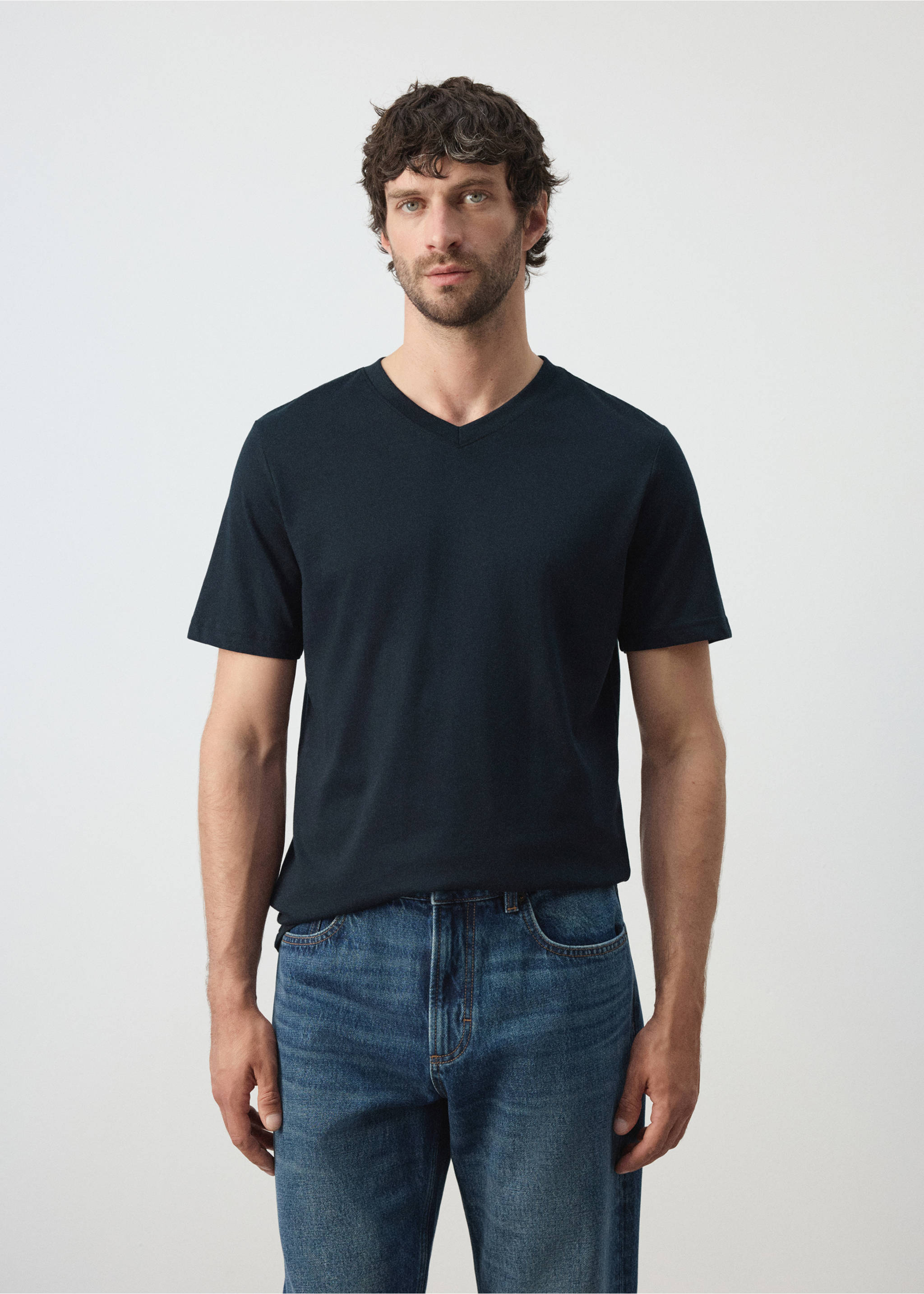 Slim fit T-shirt 180gsm - Medium plane, Navy. Ref: 37081426-00.