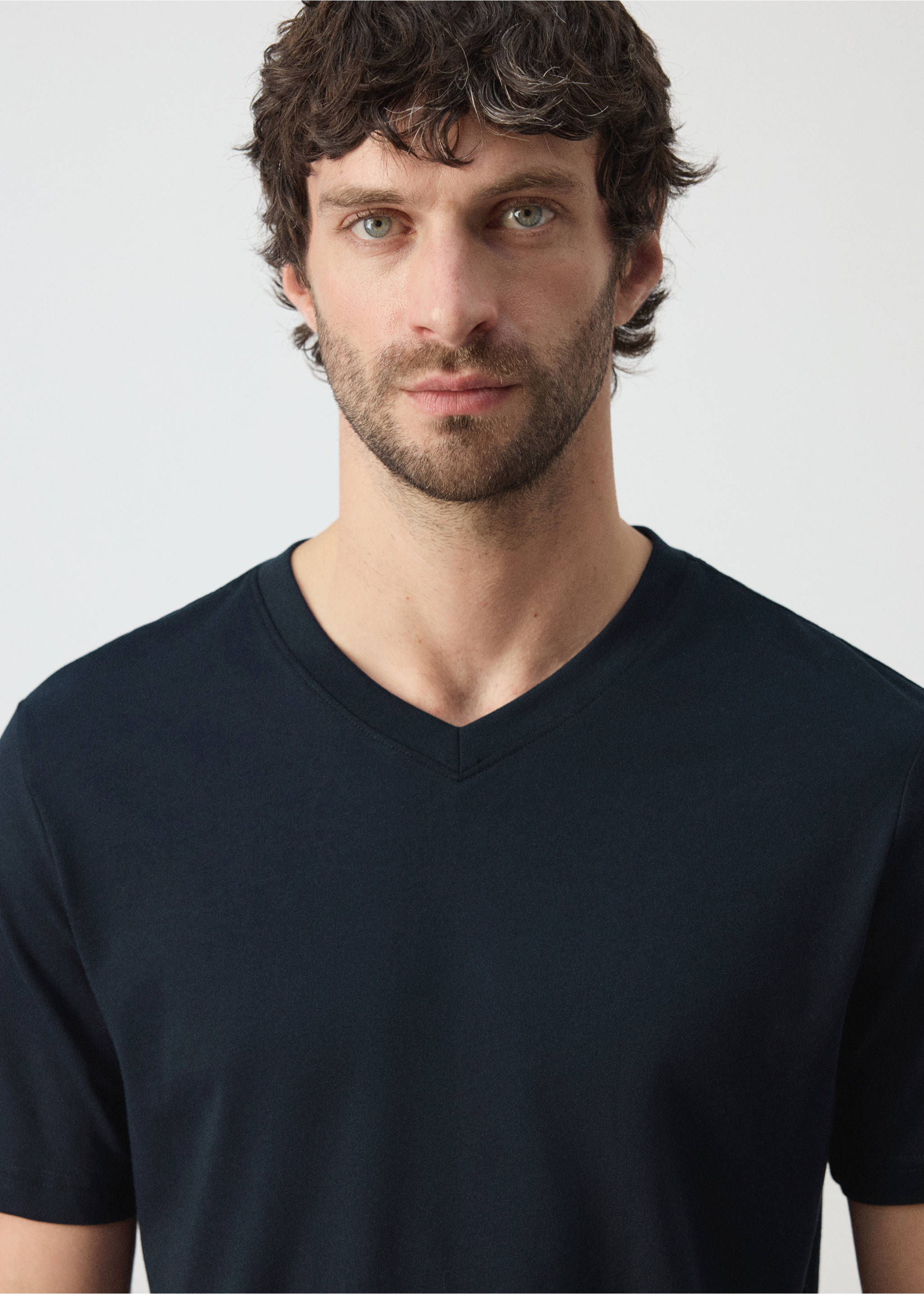 Slim fit T-shirt 180gsm - Details of the article 1, Navy. Ref: 37081426-00.