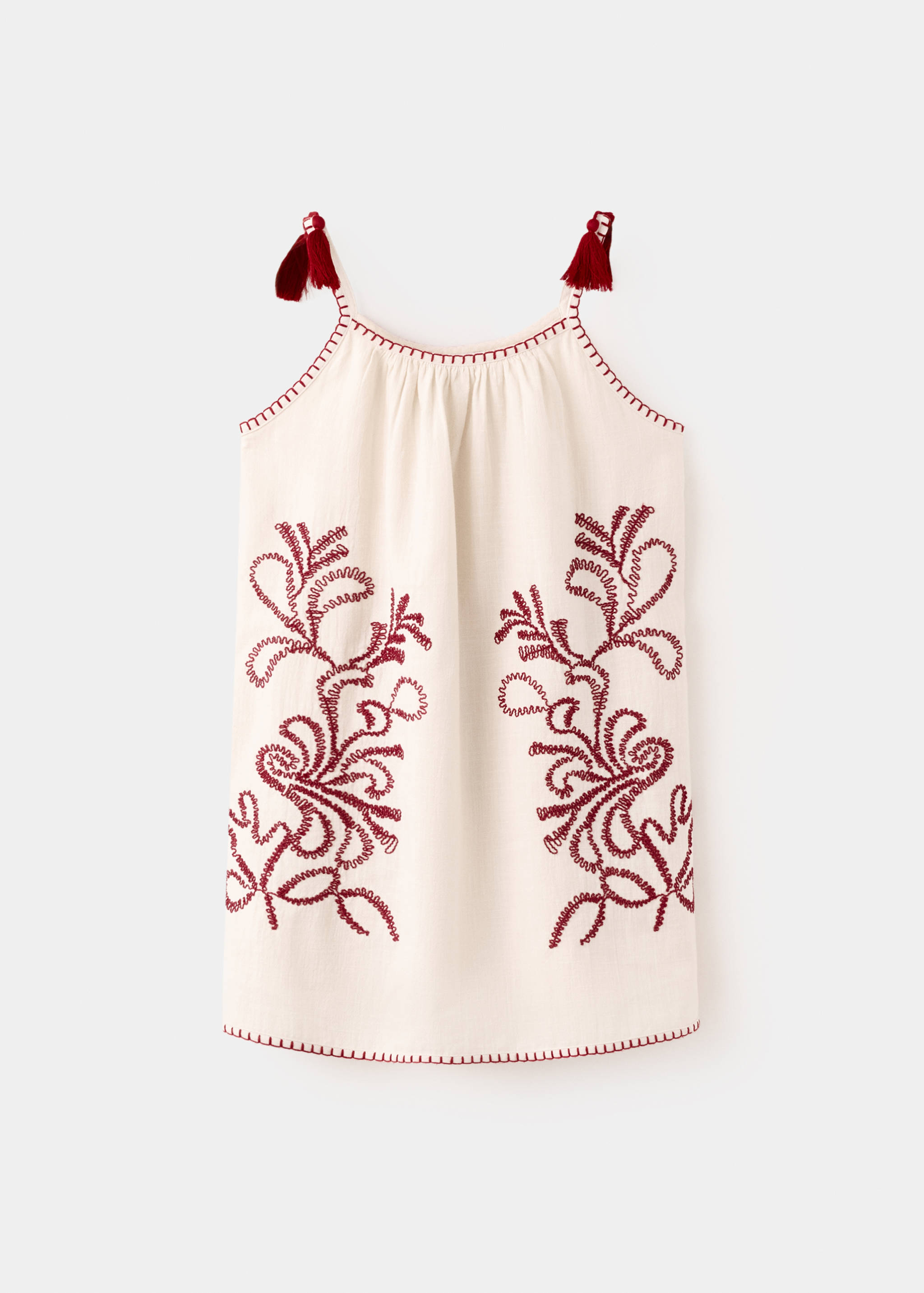 Robe avec détails brodés et franges - Article sans modèle