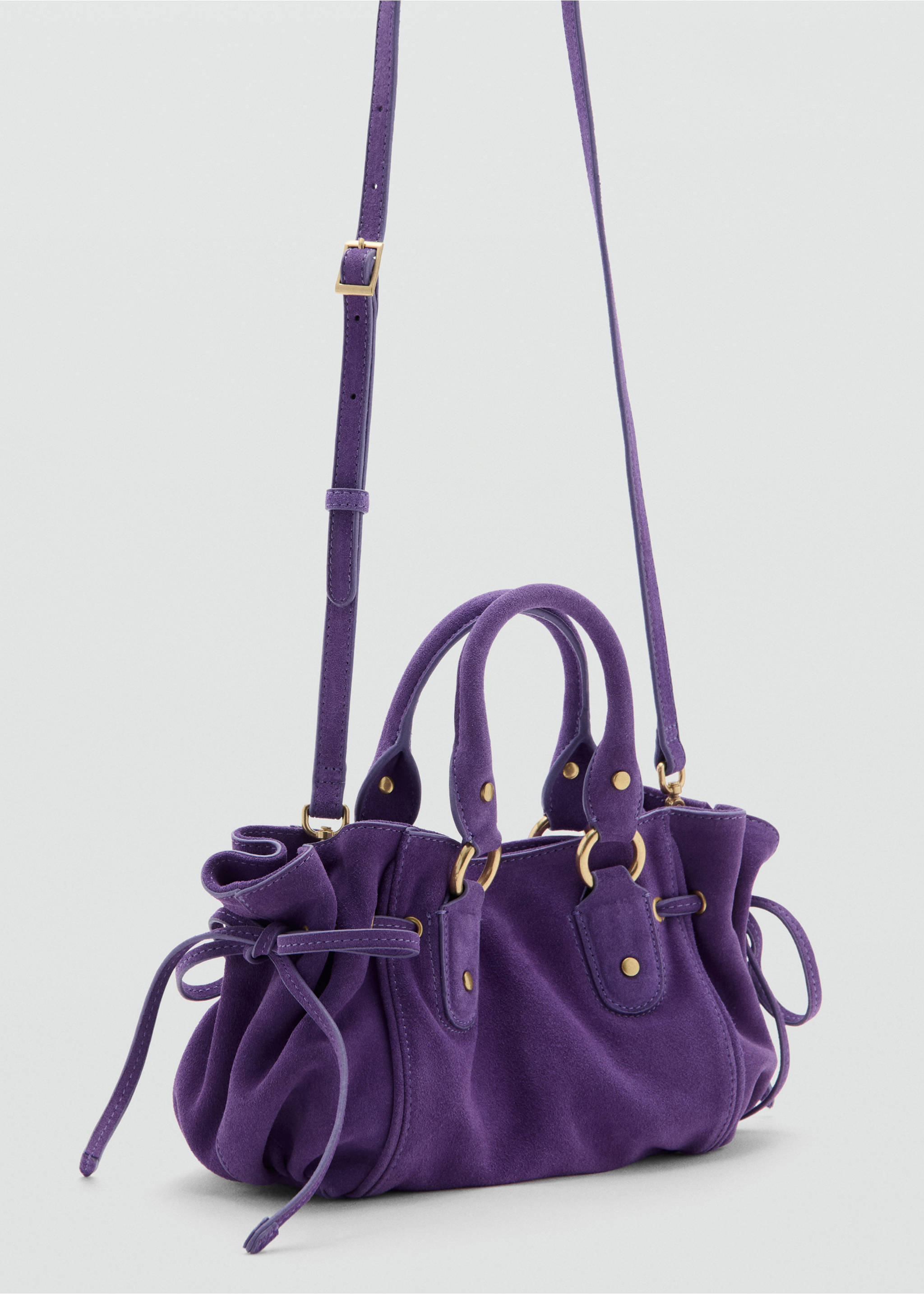 Sac porté main cuir - Plan moyen, Violet. Ref: 37081430-00.